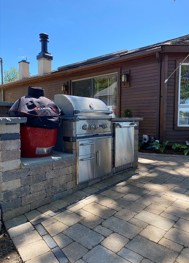 outdoor kitchen brick design